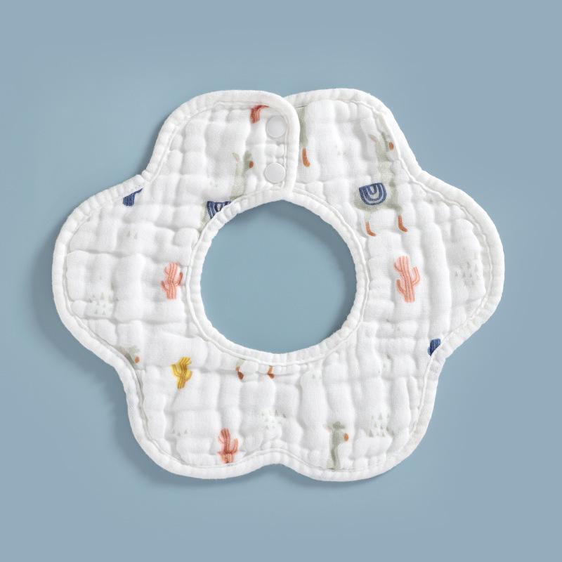 

Eight-Layer Baby Bib with Popsicle Cloth and Cotton Petal Design