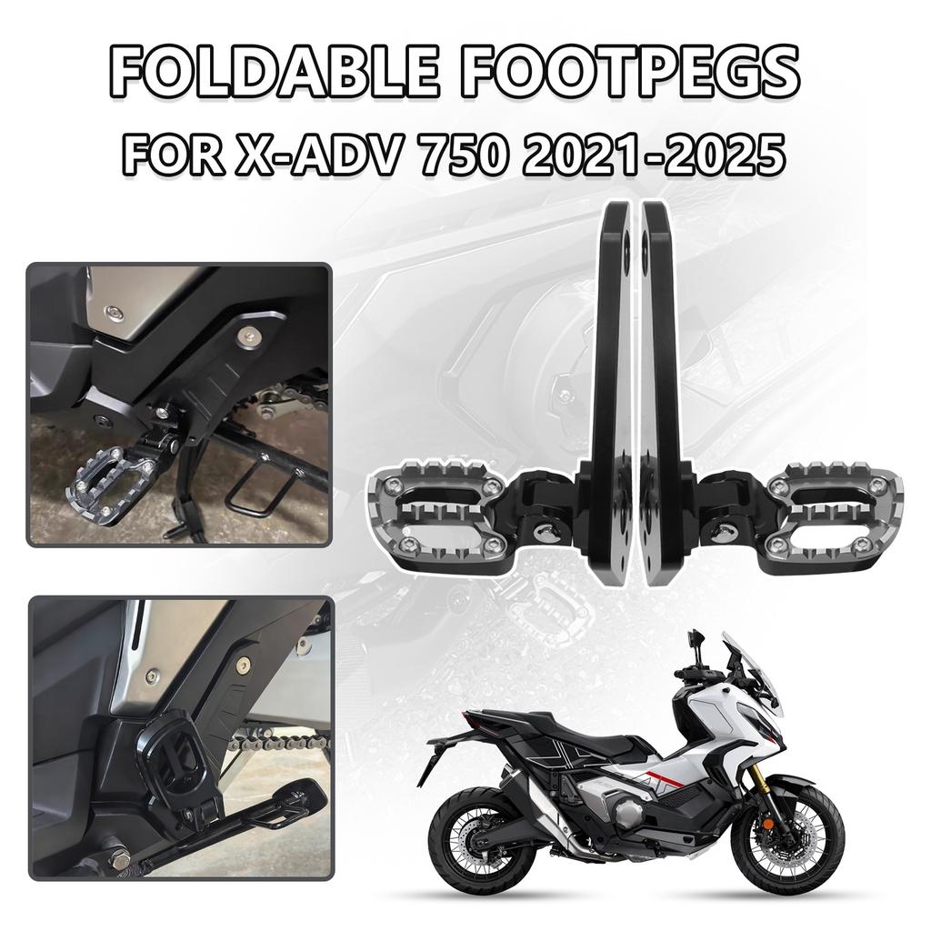 For X-ADV750 XADV 750 X-ADV 750 2021-2023 2024 2025 Motorcycle Accessories Foldable Passenger Footpegs Rear Foot Pegs Footrest