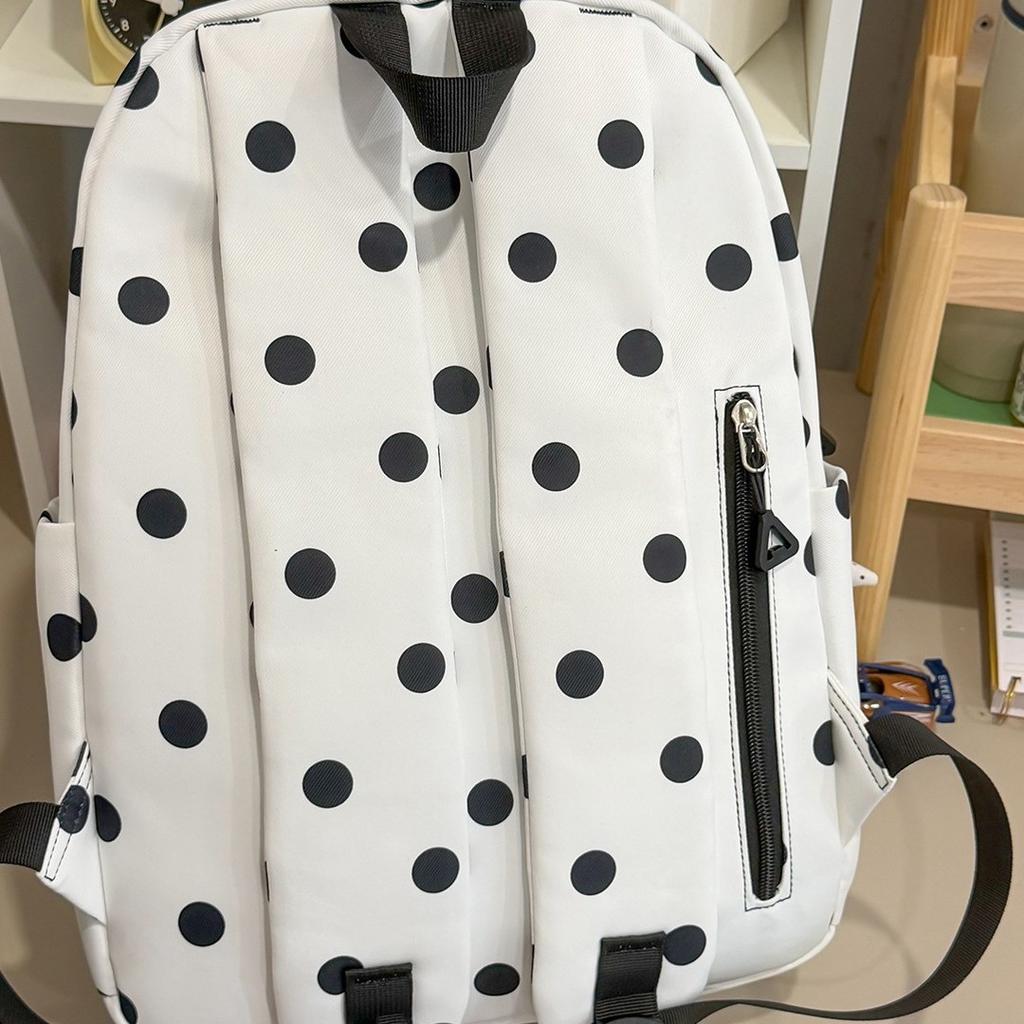 Schoolbag Vintage Polka Dot Star Embroidery Backpack Korean Ins Atmosphere Sweet Girly Heart Travel Shopping Small Backpack