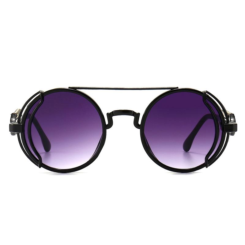 1Pc Sunglasses Retro Men Women Round Lens Sunglasses Punk Eyewear Gothic Style Uv400 Protection Metal Frame Sunglasses
