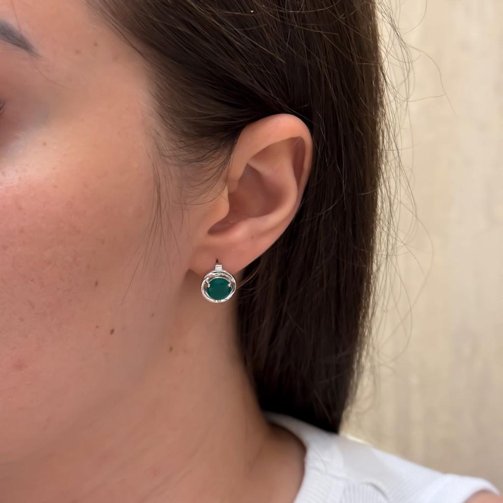 Silberne Ohrringe mit natürlichem Achat 3,575 ct (2171126)