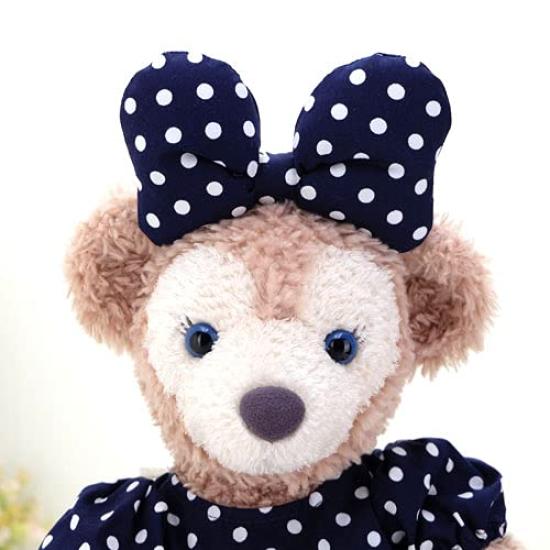 Cushu Cush Duffy and ShellieMay Costume Toy Sold Made In Cute Navy Polka Dot and Shoes (Plush Separately) Japan, Dress, Headband, Petticoat, (4-Piece