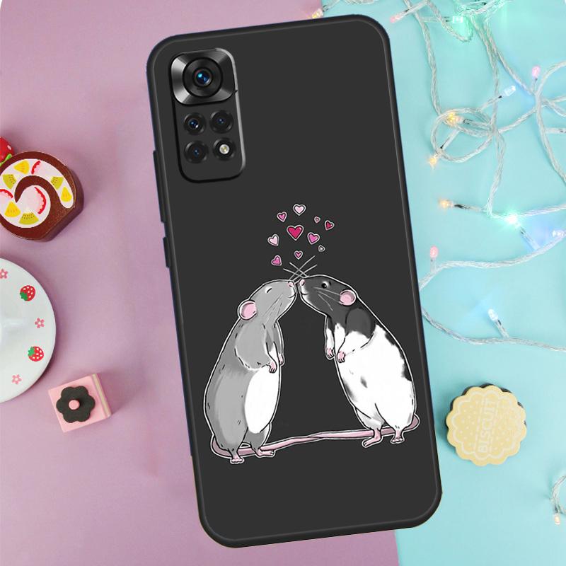 Cute Cartoon Animal Rat Case For Xiaomi Redmi Note 9 10 11 12 13 14 Pro 9S 10S 11S 12S Redmi 14C 10C 12C 13C Cover