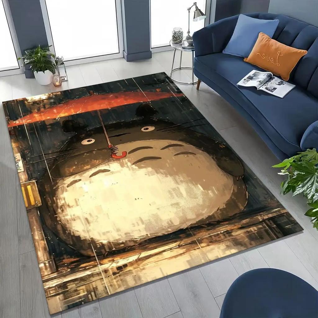 Kawaii T-Totoros Cartoon Art Carpet Rug for Bedroom Living Room Sofa Home Doormat Decor,Large Kids play Non-slip Floor Mat