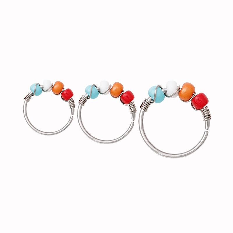 Nuovo Piercing Naso Anello Wrap Perline Acciaio Inossidabile Gioielli