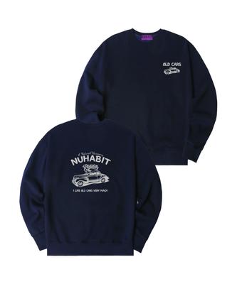 NUHABIT N/H Old Cars Oversized Fleece-Lined Sweatshirt_Navy (Som4-4Nh1208)