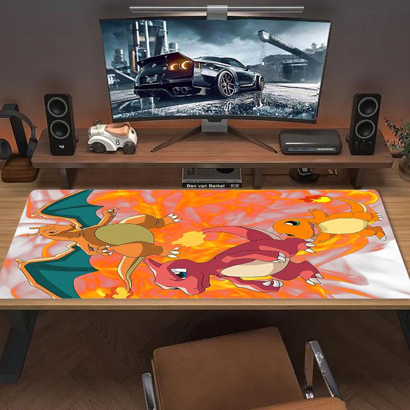 Charmander Mouse Pad, Large Gaming Desk Mat, Non-slip XXL Mousepad for Laptop & Tablet, Mini PC Playmat with Stitched Edges