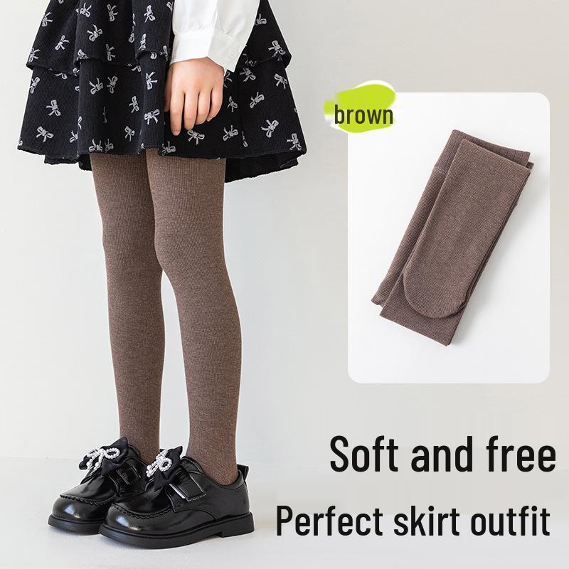 Dziewczęce Wszechstronne Bawełniane Legginsy 9/10 w Jednolitym Białym Kolorze na Wiosnę/Jesień