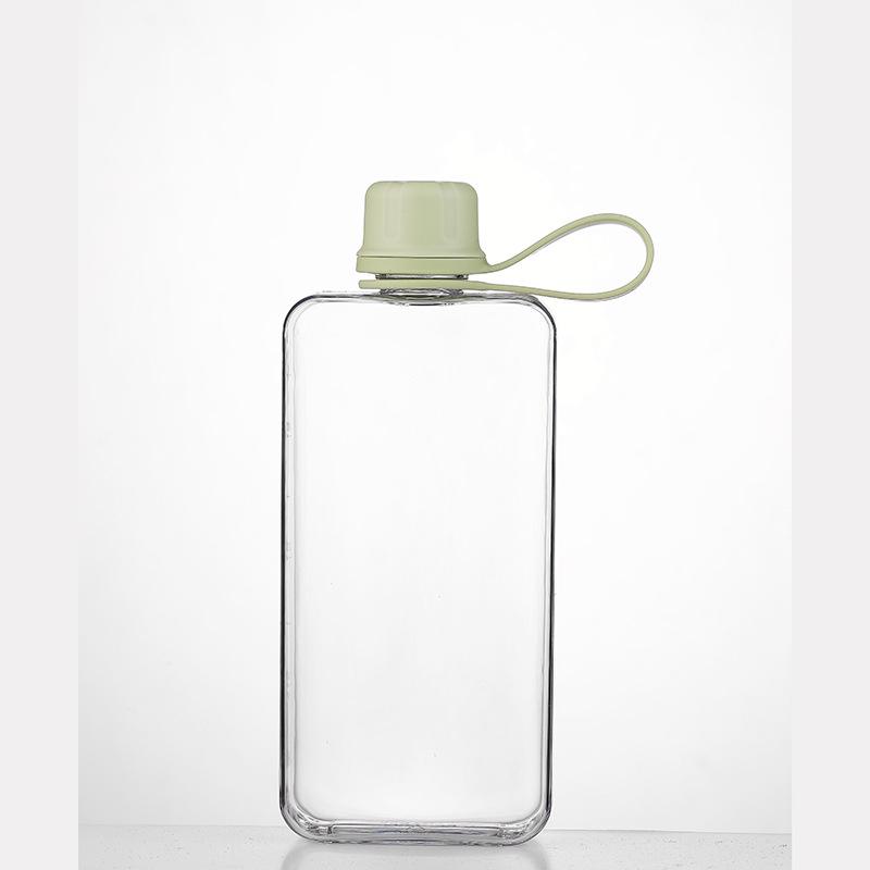 Tritan Handheld Flat Style Water Bottle - Fresh, Stylish, Portable Student Cup for Fruit Tea