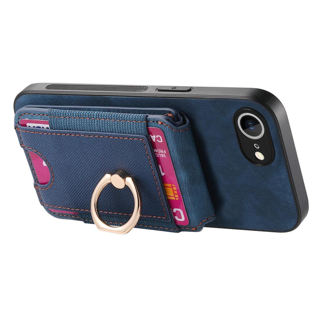 For iPhone 16e Case Compatible with MagSafe Leather Back Cover with Detachable Card Holder Kickstand