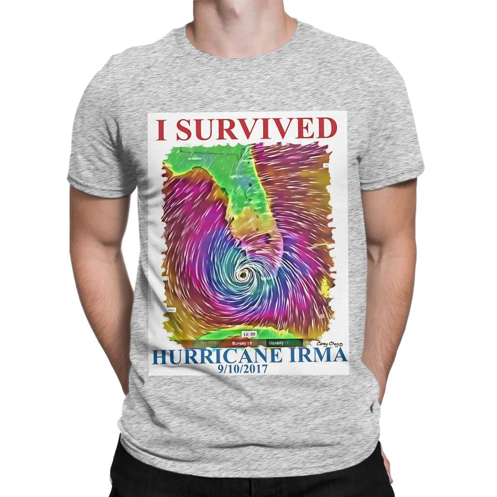 I Survived Hurricane Irma Funny Graphic 100 Cotton Tshirt Hurricane Tees Tops For Unisex
