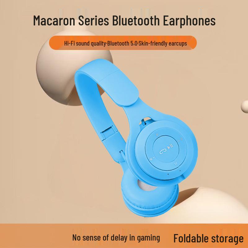 Macaron Y08 Unisex Bluetooth Over-Ear Headphones - Cute, High-Value, Wireless Design