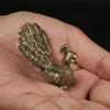 Classic Brass Peacock Figurine, Vintage Animal Miniature, Decorative Element for Home and Desk