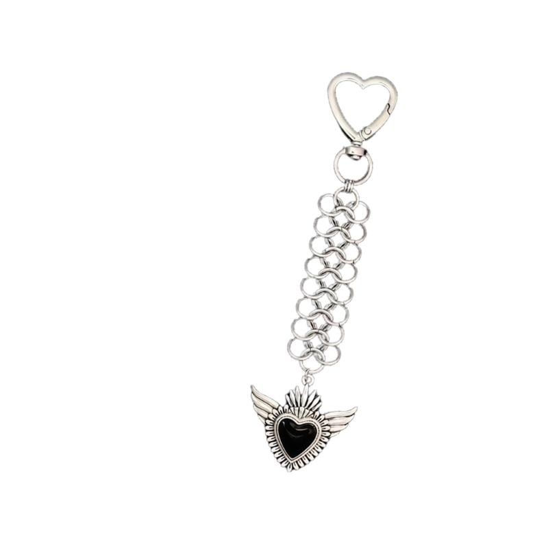 Stylish Love Heart Keychain Eye Catching Key Chain Bag Charm Decorations Fashionable Pendant for Backpacks Wallet