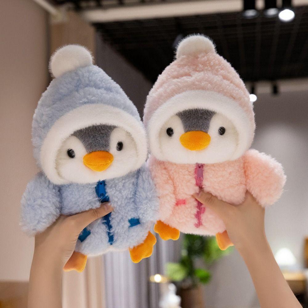 Wearing Clothes Hats Penguin with Hat Soft Penguin Baby Comforting Sleep Doll Ins Stuffed Hat Penguin Friends Birthday Gifts