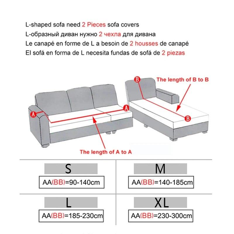 1/2/3/4 Seater Thicken Elastic Jacquard Sofa Cover Slipcover Stretch Polar Fleece L Shape Corner Sofa Covers for Living Room