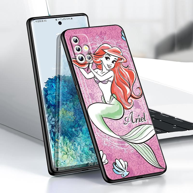 Princess Cartoon For Samsung Galaxy A73 A54 A52S A72 A71 A52 A51 A22 A32 A21S 4G 5G Silicone Soft Black Phone Case