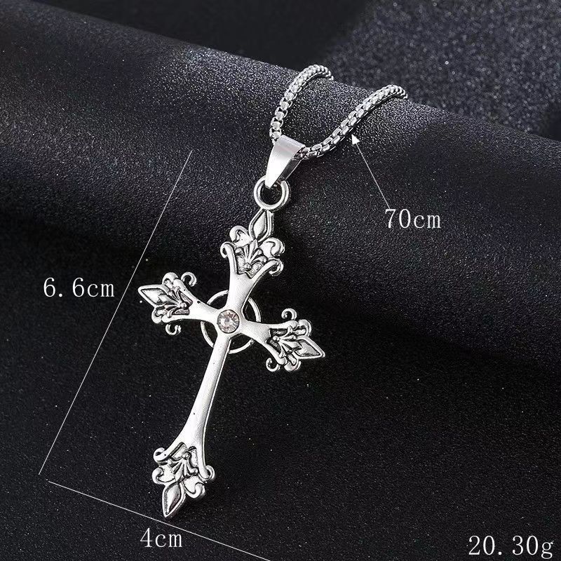 European and American Personalized Hip-hop Titanium Steel Necklace Men, Trendy Brand Simple Pendant Long Sweater Chain Accessories Women