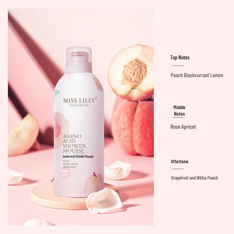 MISS LILLY Morning Peach & After Rain White Tea Amino Acid Shower Mousse Set