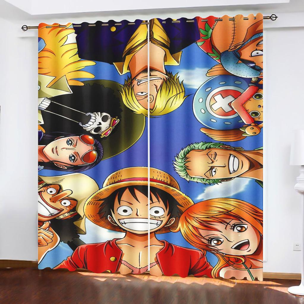 Rideau de dessin animé Monkey D Luffy pour la maison, une pièce, mignon, imprimé, filtrant la lumière, pour salon, chambre à coucher, protection contre la chaleur et le soleil