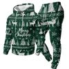 Men's Casual Sweatshirt Set with Pattern for Fall and Winter