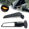 Motorcycle Modified LED Universal Rearview Glass Sport Motorcycle Left Right Side Wing Glass with LED Lights Replacement