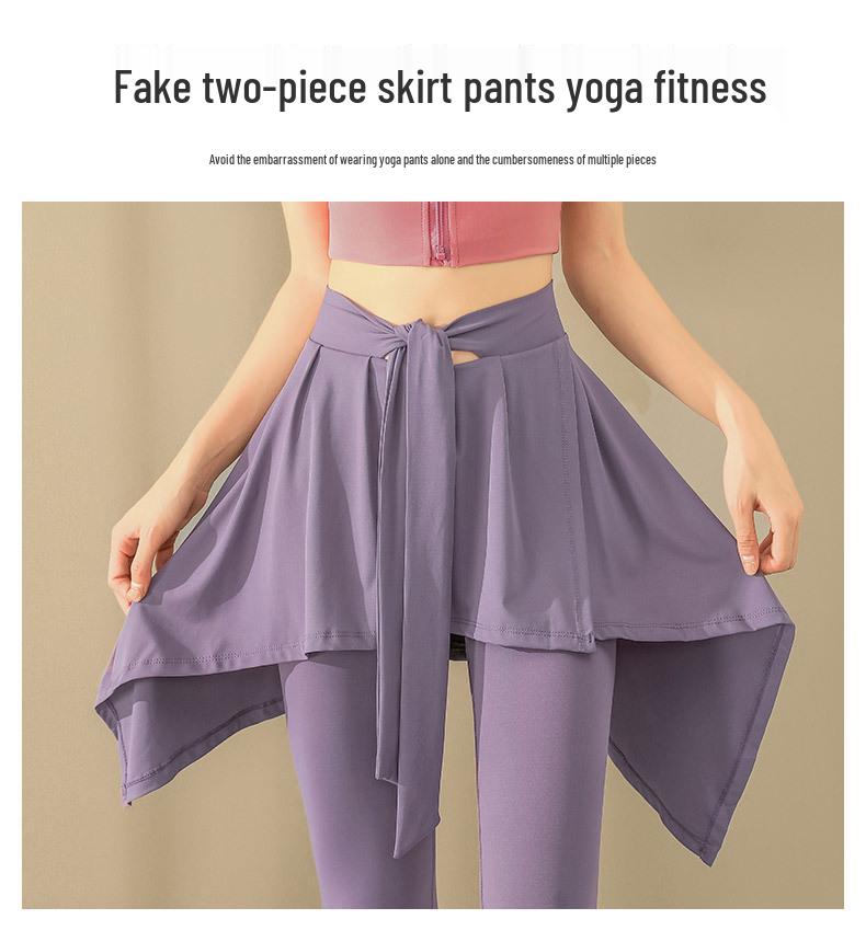 Damen Übergröße Slim-Fit Yogaanzug für Fitness, Morgenlauf, Badminton, Wandern - Rock- und Hosen-Set