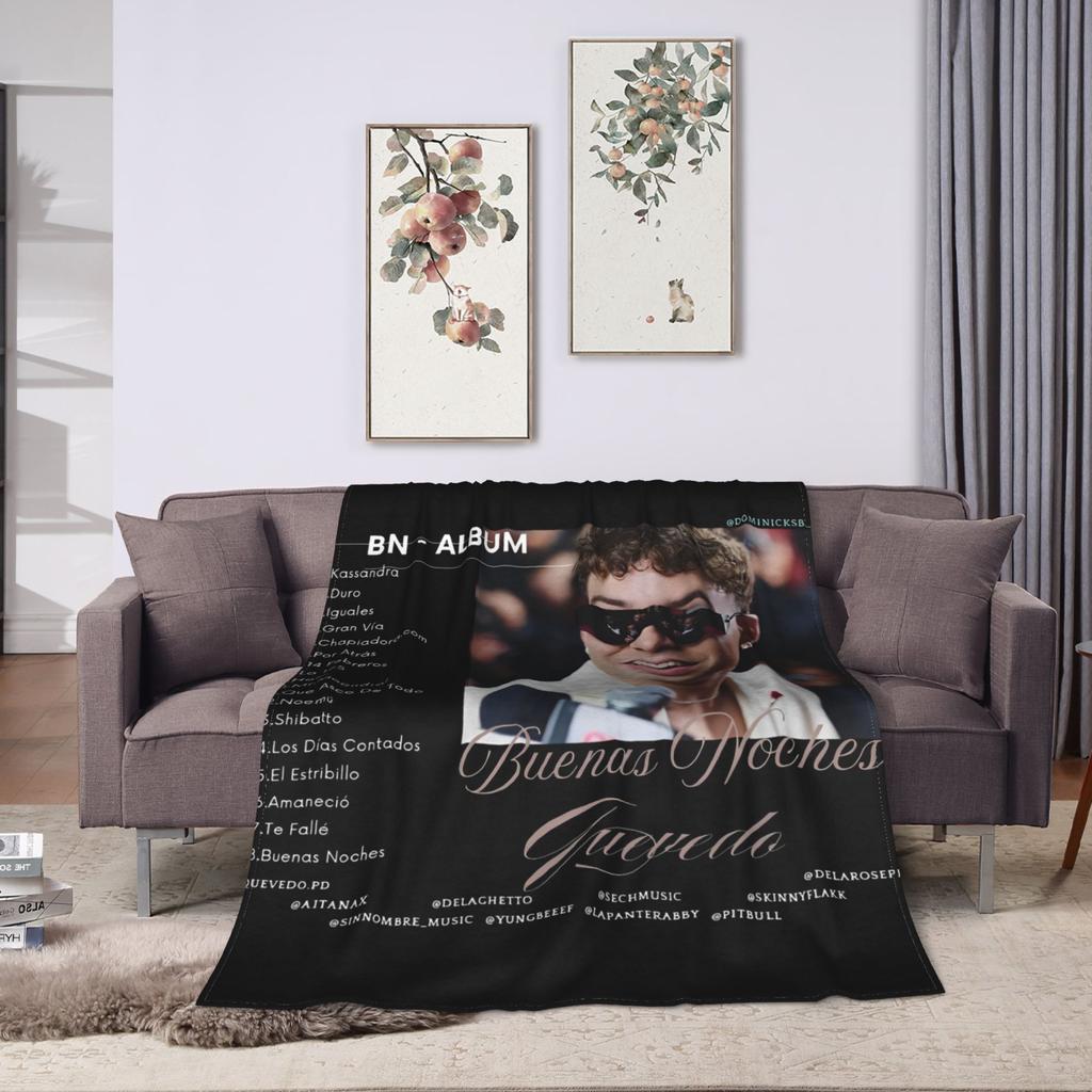 Rapper QUEVEDO Spain Blankets Flannel Decoration Breathable Lightweight Throw Blankets for Home Bedroom Rug Piece