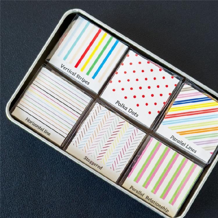 8Rolls Decorative Paper Tapes 3mmX5m Dot Striped Pattern Adhesive Tape For ScrapbookingJournal Planner Photo Album