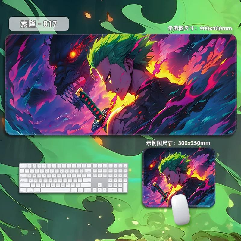 High Quality Roronoa Zoro ONE PIECE Leather Mouse Pad Oversized Small Cartoon Office Game E-sports Computer Keyboard Pad Table Mat Animation Periphery