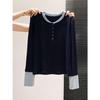 Warm Brushed Women's Henley Long Sleeve Slim Fit Base Layer for Autumn/Winter