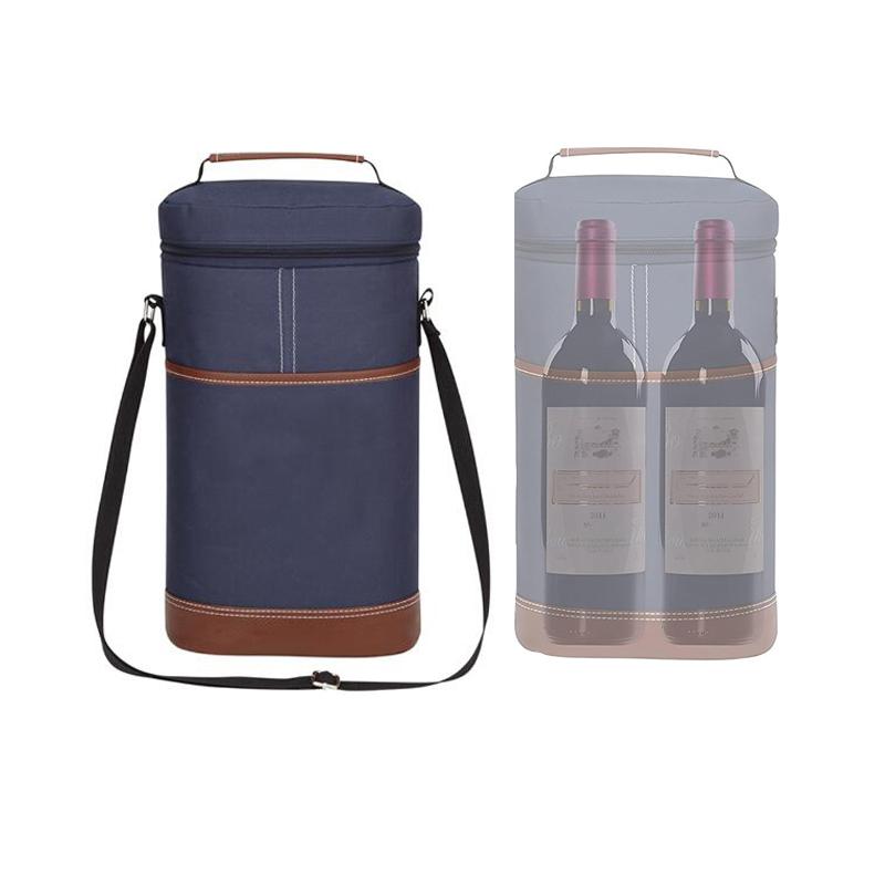 Soft Cooler Wine Bottle Insulated Bag for Wine Thermal 2 Drink Bottle 750ml Beer Outdoor Bag for Travel Carrier Tote Wine Glass