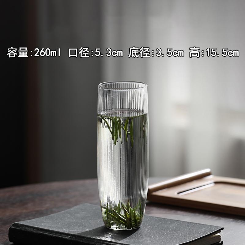 

Creative Vertical Stripes Glass Cold Water Cup Tea Cup For Niche Green Tea Suitable For Brewing Flower Tea Heat-resistant 1PCS