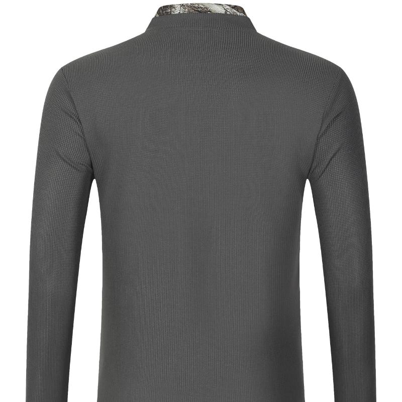 Vår og høst nye menn POLO skjorte dobbeltlags krage skjøting langermede genser topper T-skjorte menn