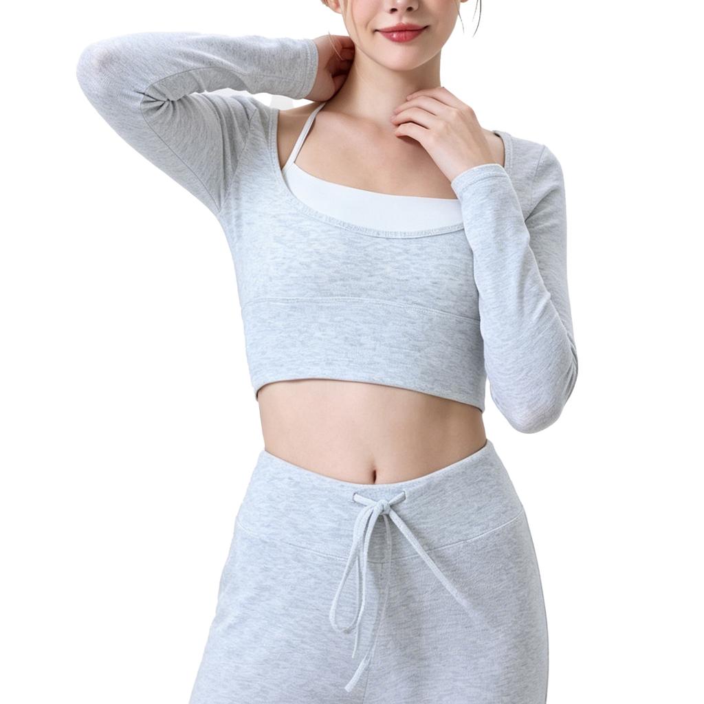Yoga Clothes Long-sleeved Semi-fixed Cup Running Sports Bra Breathable Fitness Clothes Top Fixed Cup Long-sleeved Yoga Clothes