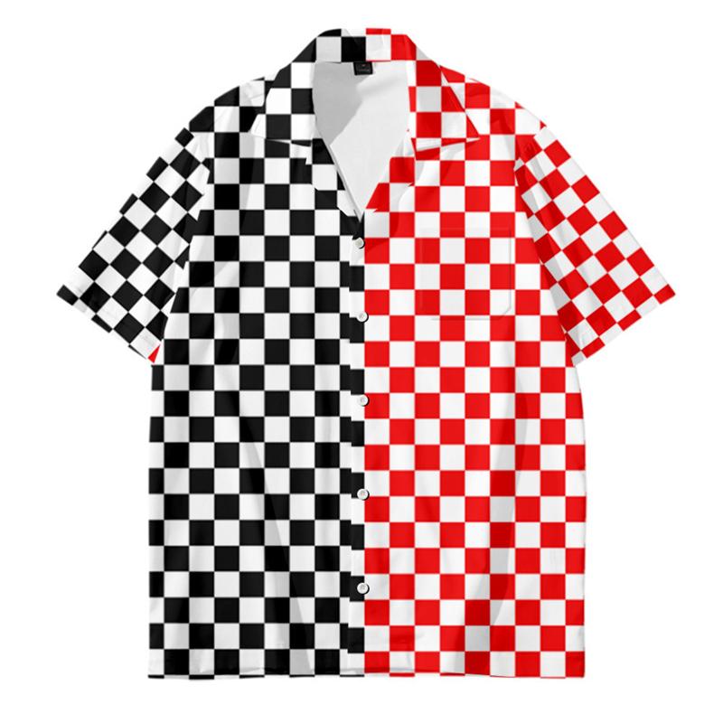 Mens Designer Clothes Black And White Dot 3d Print Shirts Summer Travel Hawaii Beach Hawaiian Harajuku