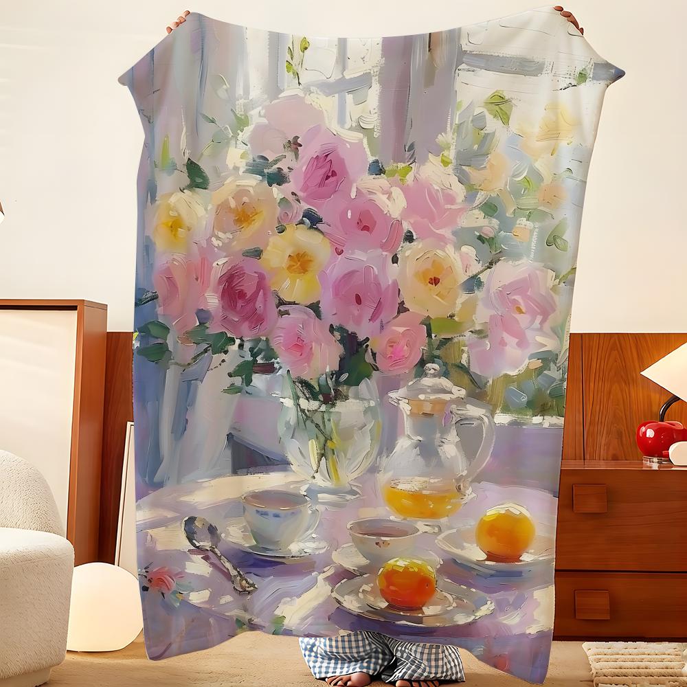 Artist P-Pierre B-Bonnard Throw Flannel Throw Blanket, Lightweight Cozy, Durable Washable cute Cool