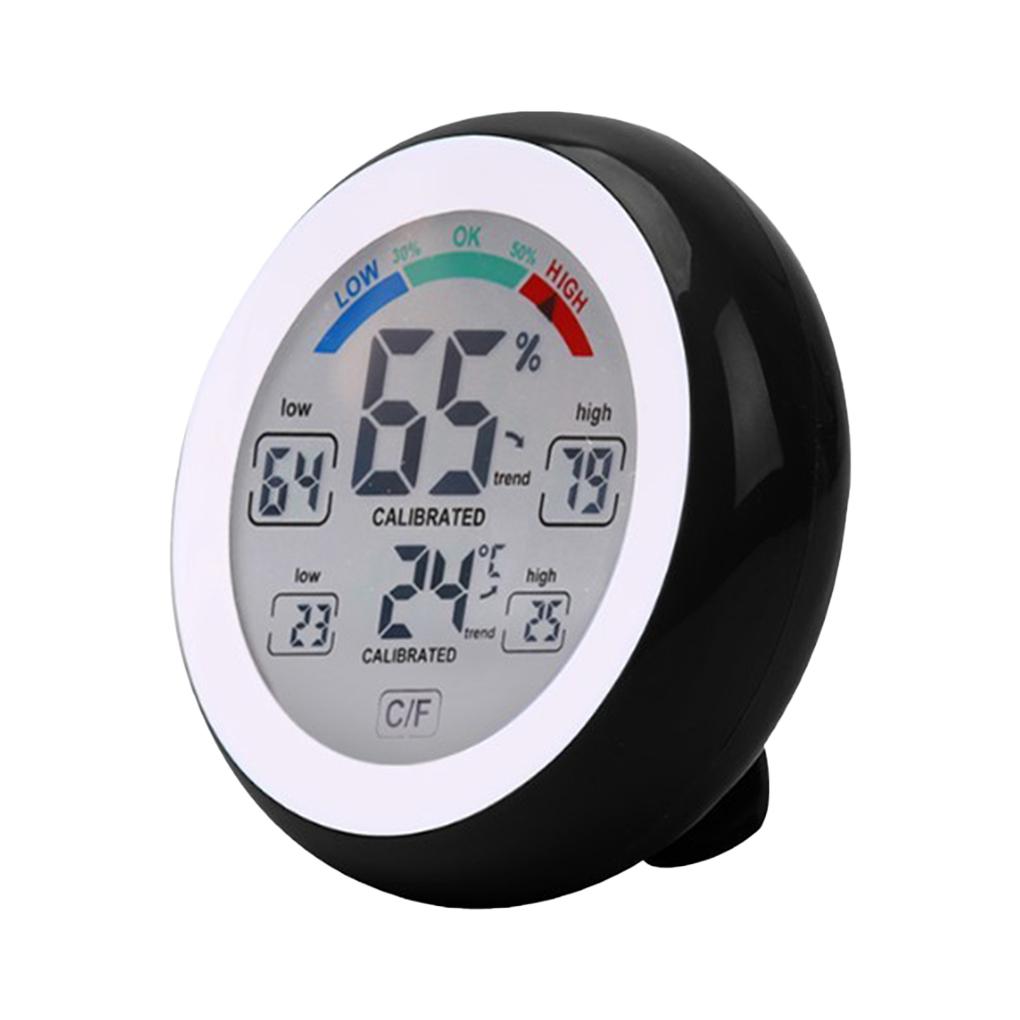 LED Electronic Digital Temperature Humidity Thermometer Meter Plastic Bathroom Hygrometer Weather Station Alarm Clock Gauge