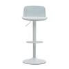 Modern Adjustable Swivel Bar Stools Set of 2, Plastic Backrest & Faux Leather Seat, Gas Lift Height, Metal Base with Footrest, Kitchen Counter