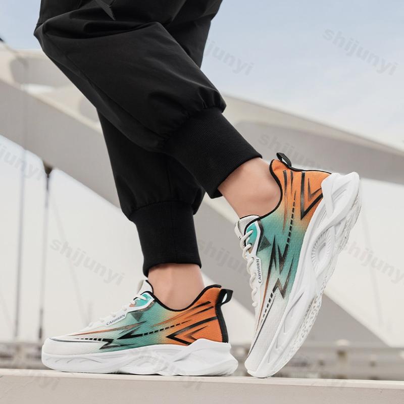 Fashion 2025 Summer New Mesh Sports Running Shoes Gradient Breathable Thick Bottom Versatile Casual Lightweight Men's Shoes Trendy Shoes