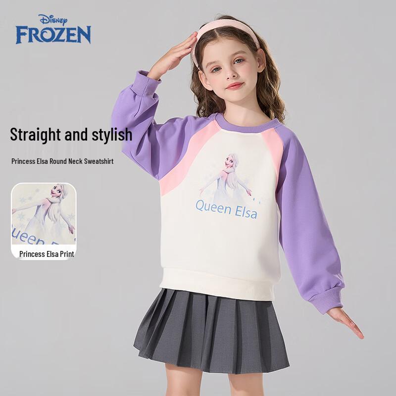 Disney Elsa Girls  Long-Sleeve Raglan Sweatshirt 140