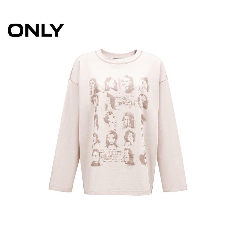 ONLY 2025 Spring Vintage Washed Graphic Loose Crewneck Sweatshirt for Women