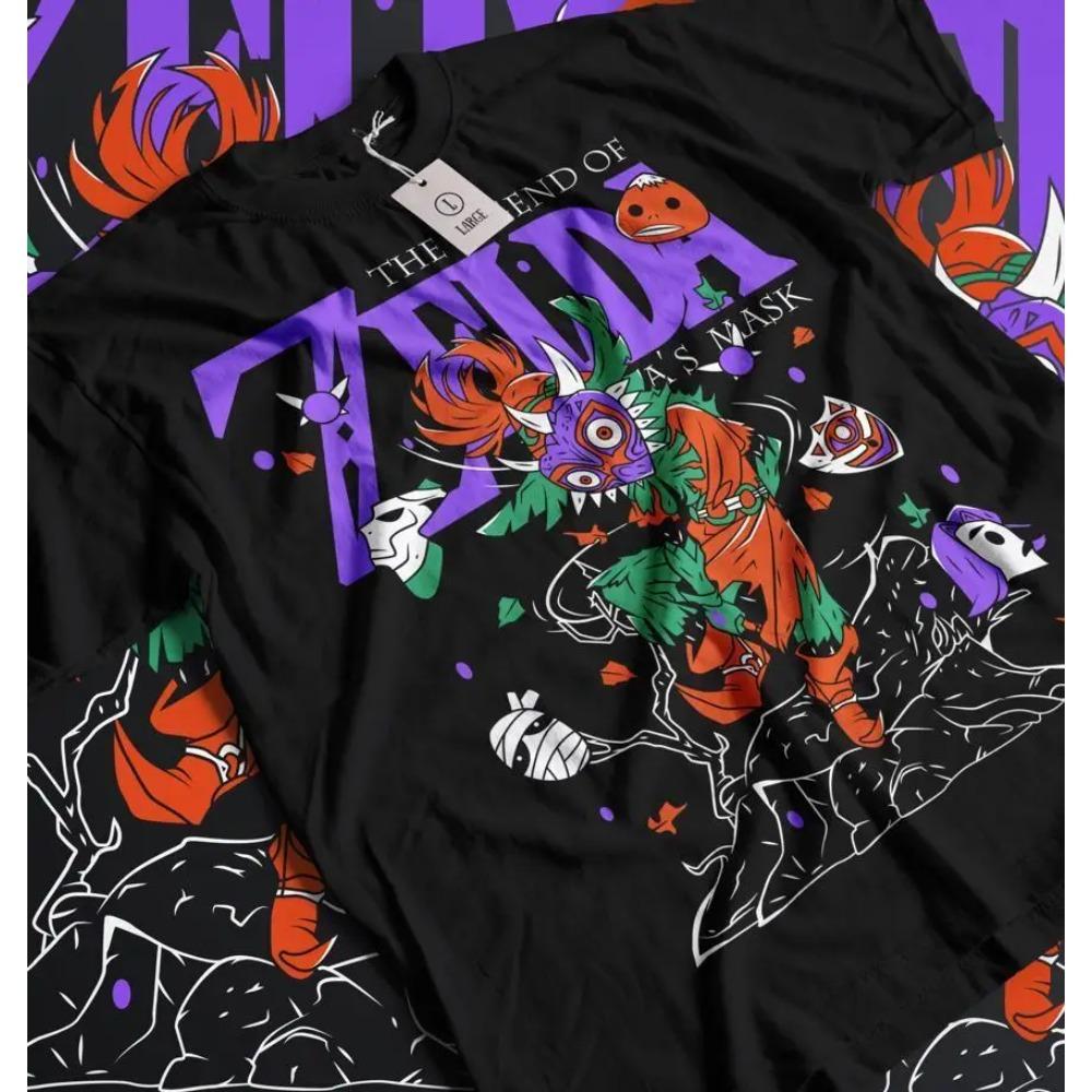 

Link T-shirt Majoras Mask Skull Kid Graphic Print Anime Shirt All XXXXXL білий