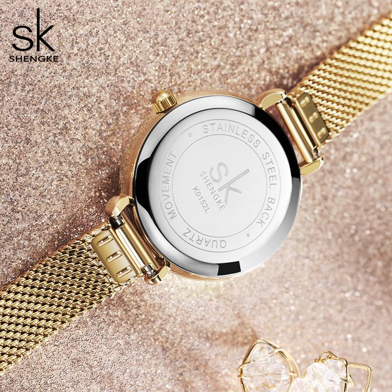 SK Quartz Women's Watch - Gold Leopard Print, Waterproof, Personalized Niche Shenzhen Design.