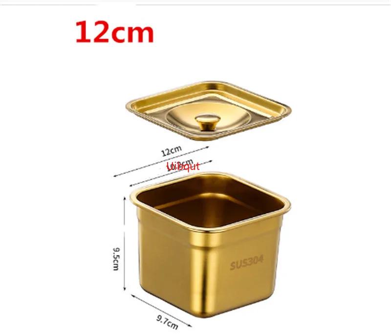 Stainless Steel Tank Box with Cover Kitchen Oil Basin Square Barrel Storage Bottle Seasoning Box Jars and Lids Spice Jars Set