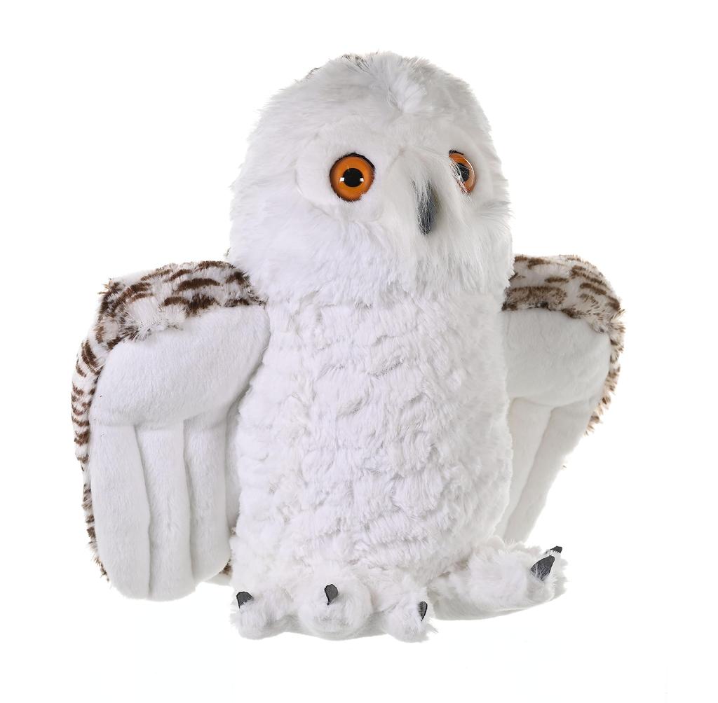 Wild Republic Snowy Owl Plush Soft W30 x D17 x 10957 Toy, Realistic, Material, Bird, Cuddlekins, H30cm,