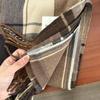 Korean Style Tassel Thick Thermal Scarf Women Winter Plaid Print Long Warm Shawl Costume Accessories