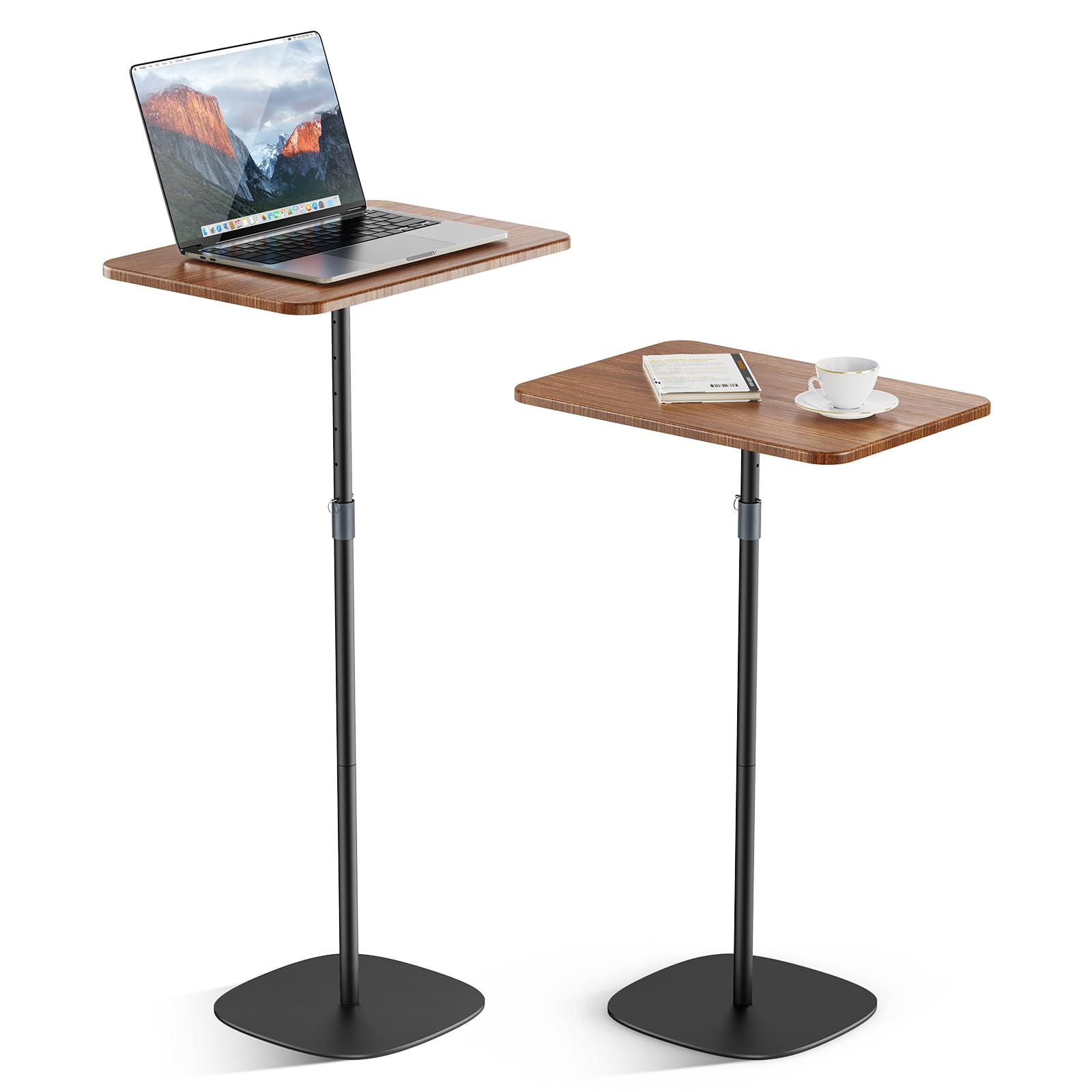 POLESTO Laptop Standing Side Bedside Sofa Bedroom Height Adjustable High Projector Height Easy for Conference Walnut Color Desk, Table, Table, Table,