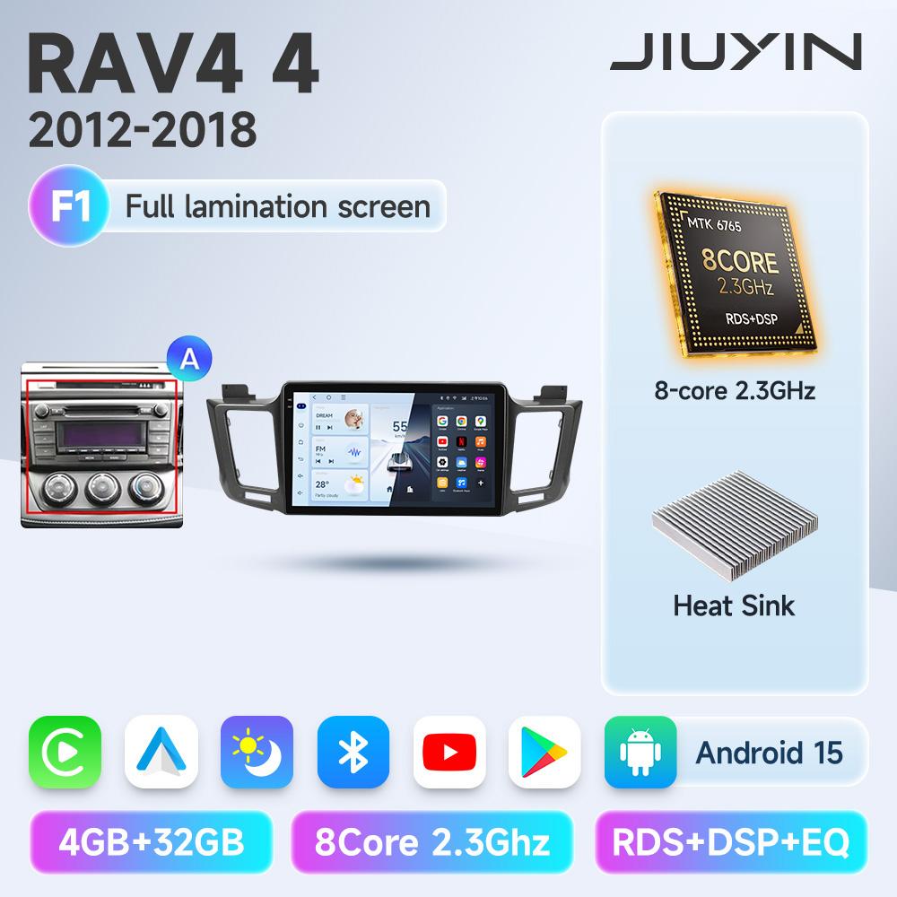 JIUYIN AI Voice Wireless CarPlay Android Auto Radio for Toyota RAV4 RAV 4 2012 - 2018 4G Car Multimedia GPS 2din autoradio