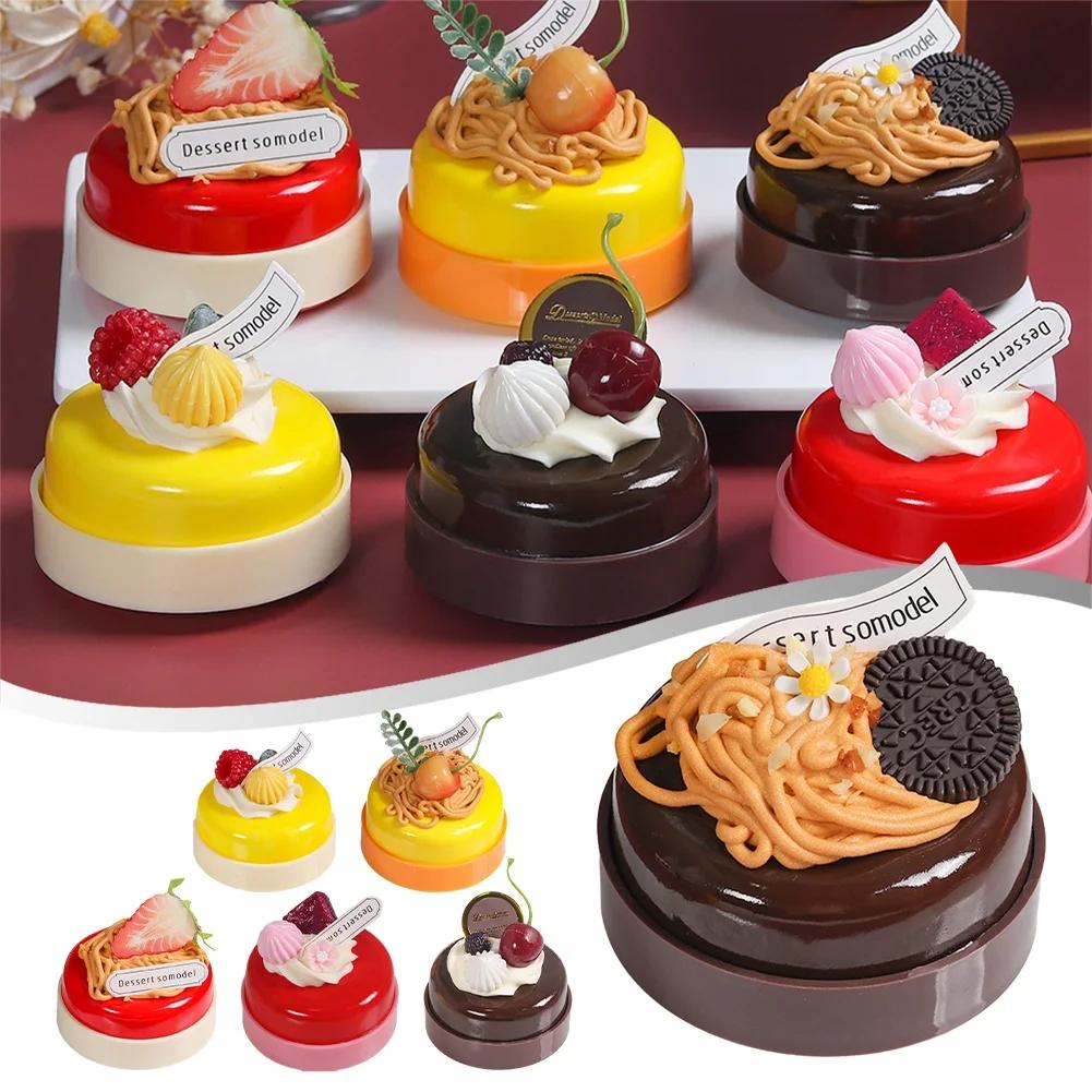 1PC Artificial Fruit Cake Biscuit Fake Food Decoration Photography Pro Food Simulation Cake Model Tea Table Decoration